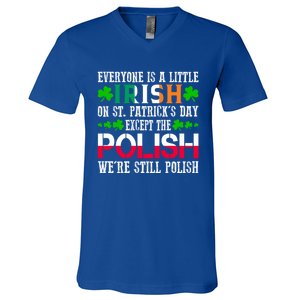 Everyone Is Little Irish On St Patrick's Day Except Polish Gift V-Neck T-Shirt