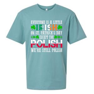 Everyone Is Little Irish On St Patrick's Day Except Polish Gift Sueded Cloud Jersey T-Shirt