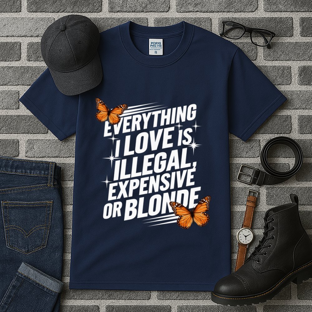 Everything I Love Is Illegal Expensive Or Blonde Tall T-Shirt