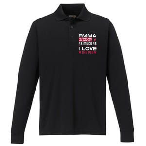 Emma I Love You Almost As Much As I Love The Pub Performance Long Sleeve Polo