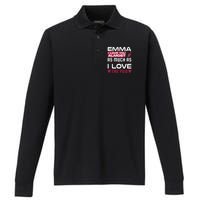 Emma I Love You Almost As Much As I Love The Pub Performance Long Sleeve Polo