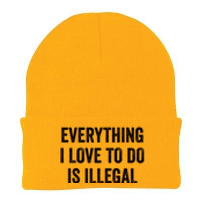 Everything I Love To Do Is Illegal Vintage Knit Cap Winter Beanie