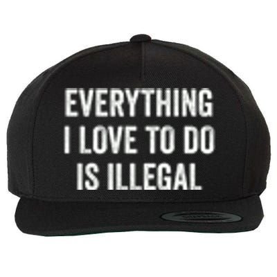 Everything I Love To Do Is Illegal Vintage Wool Snapback Cap