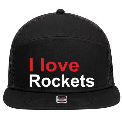 Elon I Love Rockets 7 Panel Mesh Trucker Snapback Hat