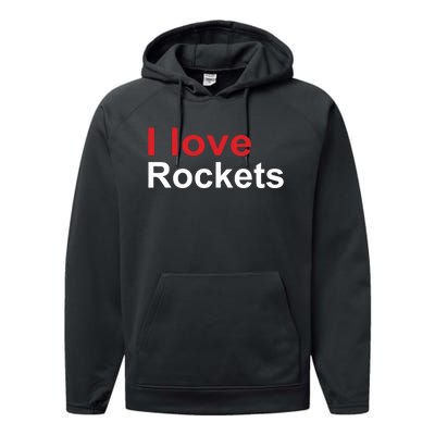 Elon I Love Rockets Performance Fleece Hoodie