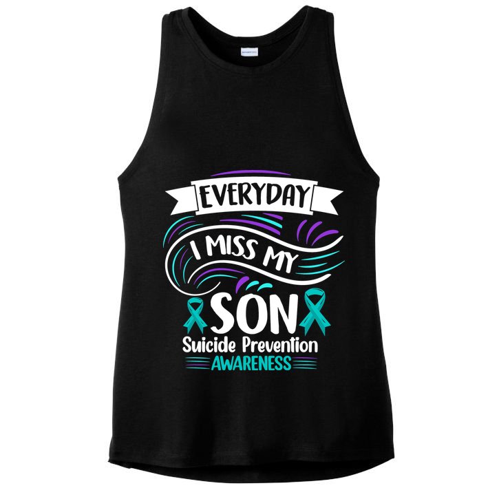 Everyday I Miss My Son Suicide Prevention Ladies PosiCharge Tri-Blend Wicking Tank