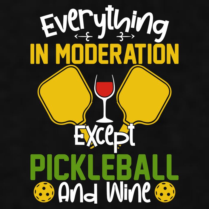 Everything In Moderation Except Pickleball And Wine Ladies PosiCharge Tri-Blend Wicking Tank