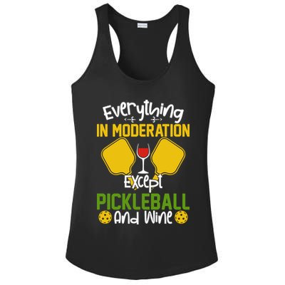 Everything In Moderation Except Pickleball And Wine Ladies PosiCharge Competitor Racerback Tank