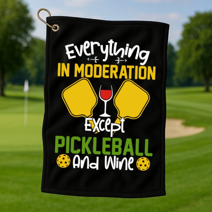 Everything In Moderation Except Pickleball And Wine Golf Towel