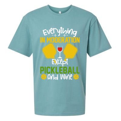 Everything In Moderation Except Pickleball And Wine Sueded Cloud Jersey T-Shirt