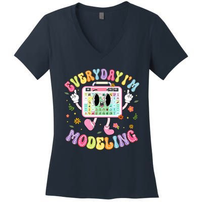 Everyday IM Modeling Groovy Speech Language Pathologist Women's V-Neck T-Shirt