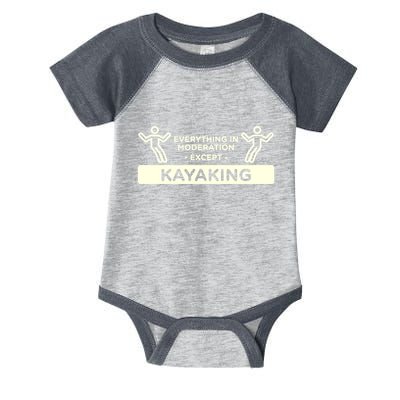 Everything In Moderation Except Kayaking Kayak Cool Gift Infant Baby Jersey Bodysuit