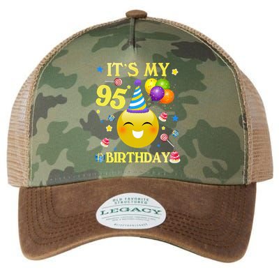Emoji It'S My 95th Birthday 95 Years Old 95th Legacy Tie Dye Trucker Hat