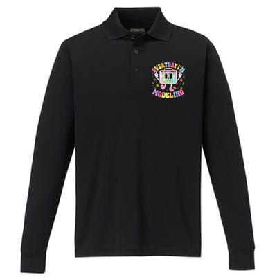 Everyday I'm Modeling Groovy Speech Language Pathologist Performance Long Sleeve Polo
