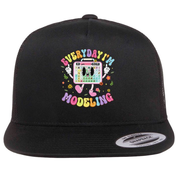 Everyday I'm Modeling Groovy Speech Language Pathologist Flat Bill Trucker Hat