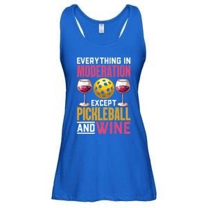 Everything In Moderation Except Pickleball And Wine Funny Cute Gift Ladies Essential Flowy Tank