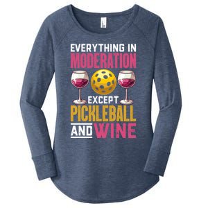 Everything In Moderation Except Pickleball And Wine Funny Cute Gift Women's Perfect Tri Tunic Long Sleeve Shirt