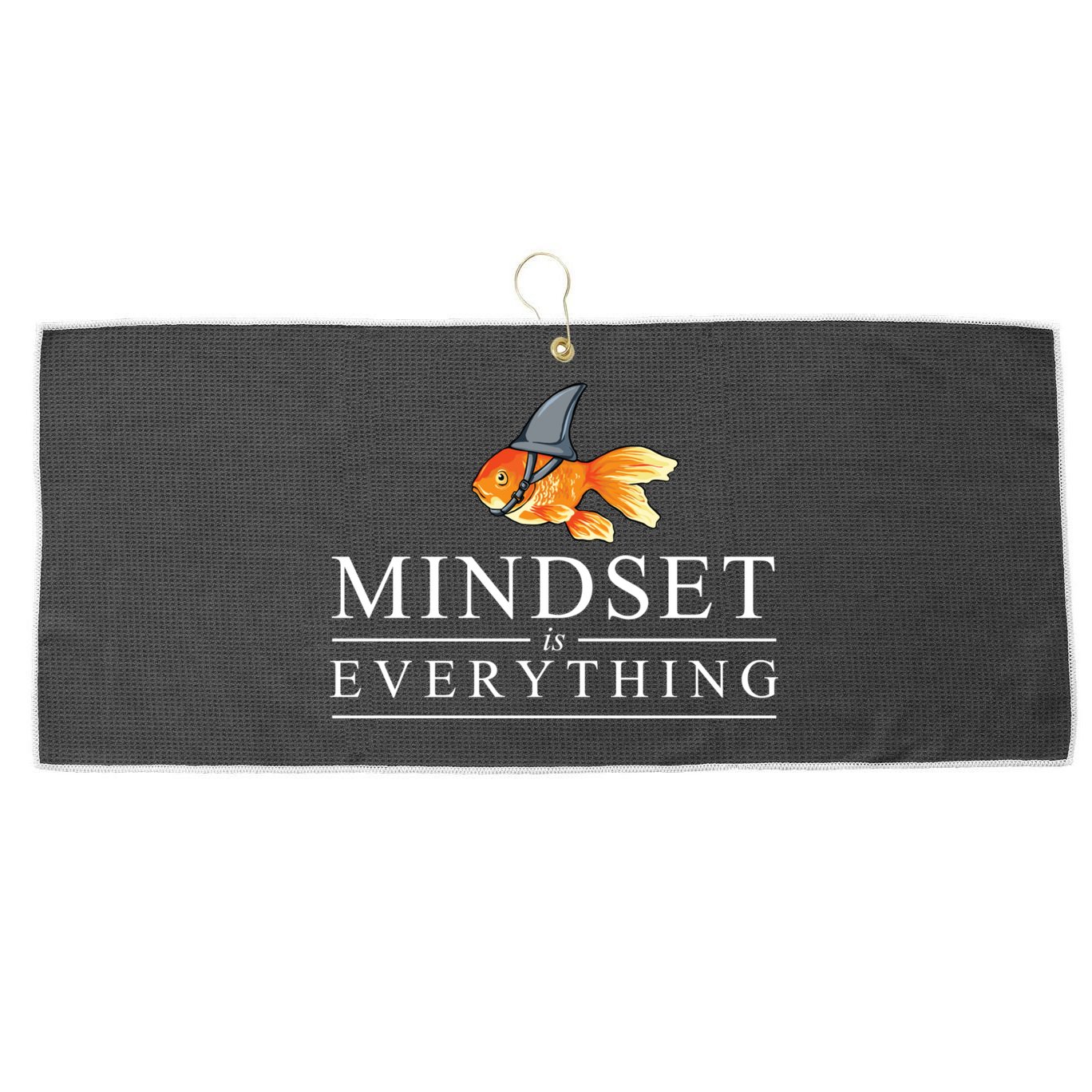 Everything Is Mindset Shark Fin Goldfish Vintage Large Microfiber Waffle Golf Towel