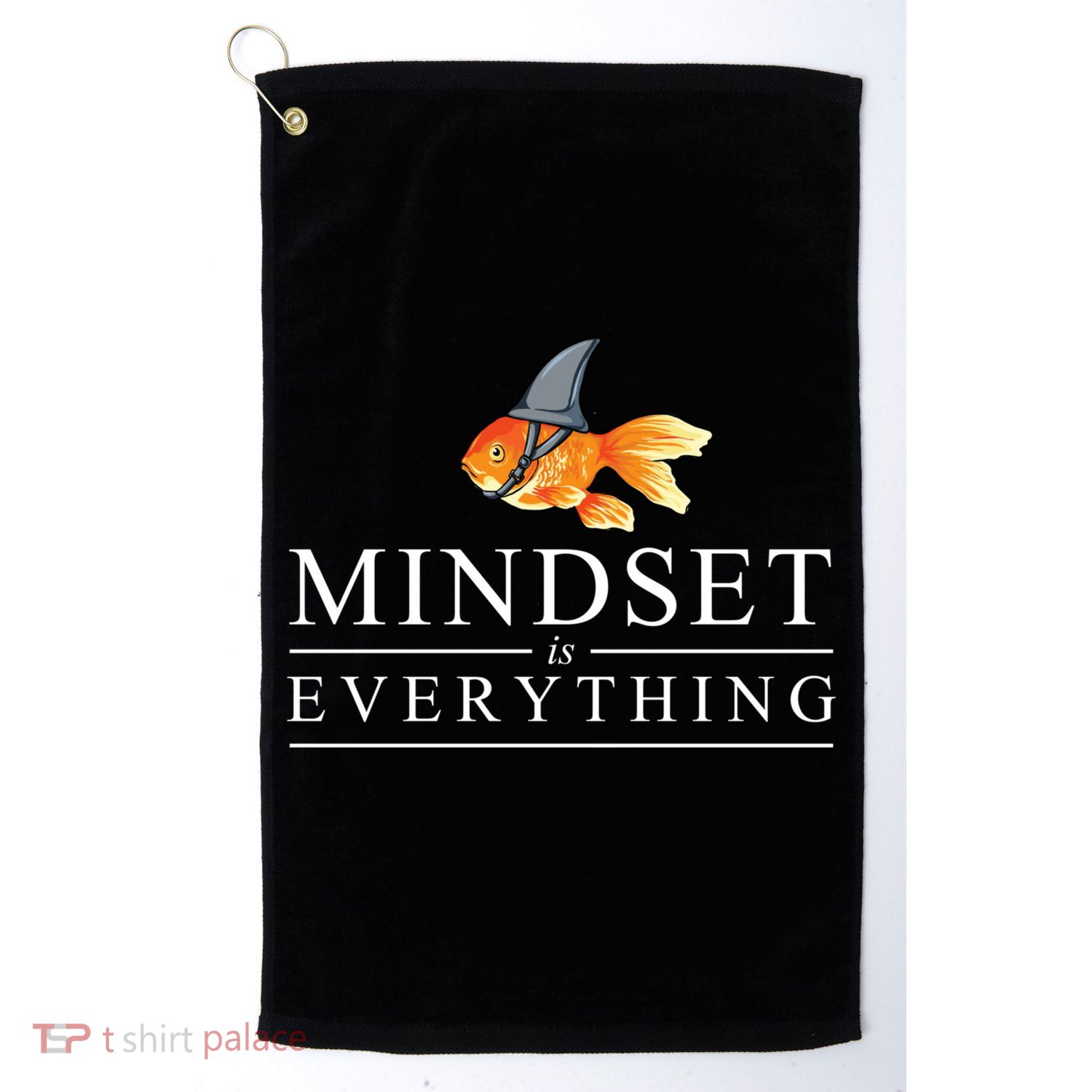 Everything Is Mindset Shark Fin Goldfish Vintage Golf Towel