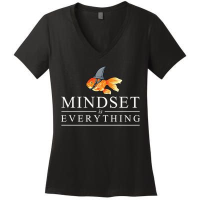 Everything Is Mindset Shark Fin Goldfish Vintage Women's V-Neck T-Shirt