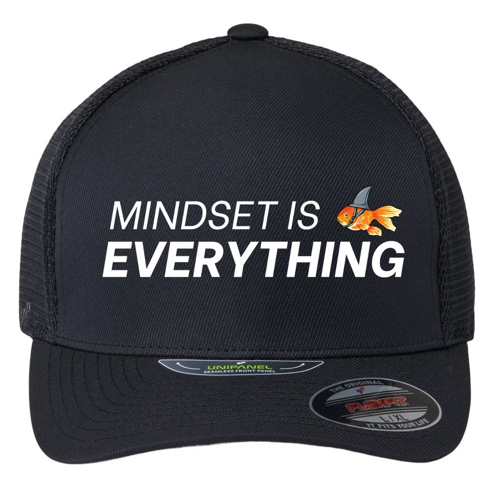 Everything Is Mindset Shark Fin Goldfish Vintage Flexfit Unipanel Trucker Cap