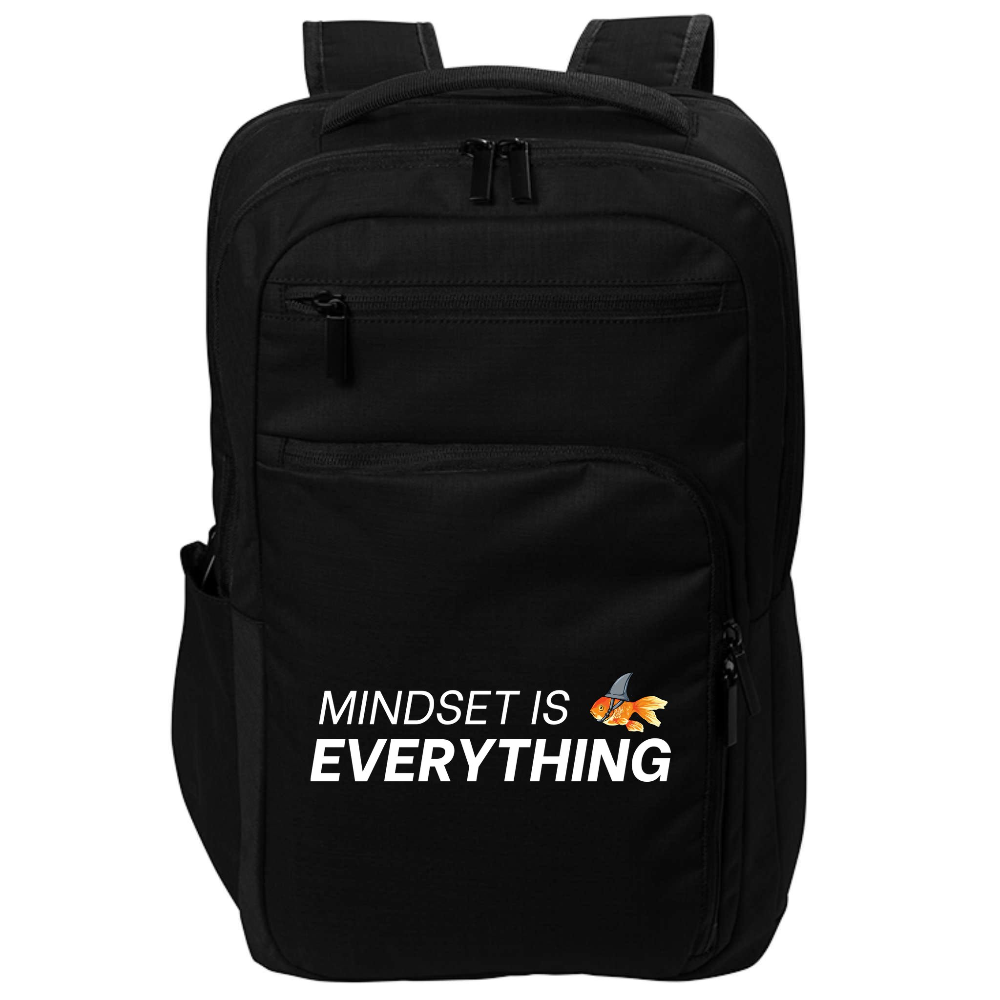 Everything Is Mindset Shark Fin Goldfish Vintage Impact Tech Backpack