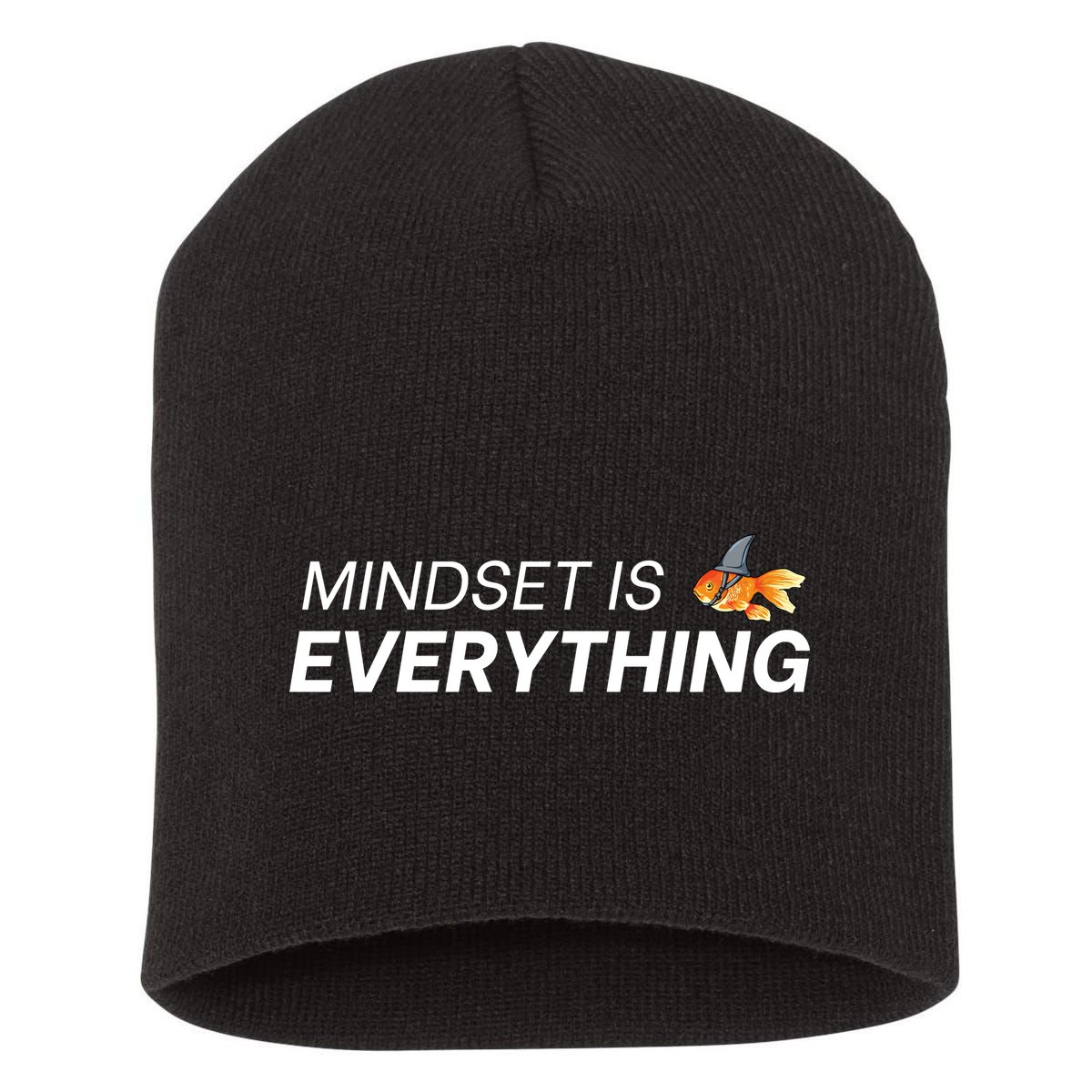 Everything Is Mindset Shark Fin Goldfish Vintage Short Acrylic Beanie