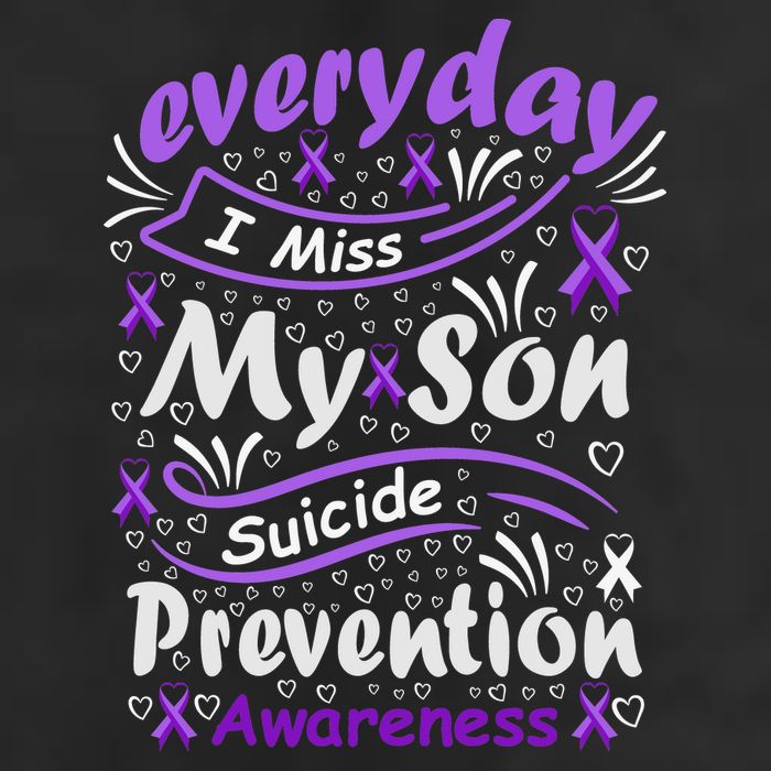 Everyday I Miss My Son Suicide Prevention Awarenesss 7 Panel Mesh Trucker Snapback Hat
