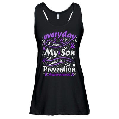 Everyday I Miss My Son Suicide Prevention Awarenesss Ladies Essential Flowy Tank