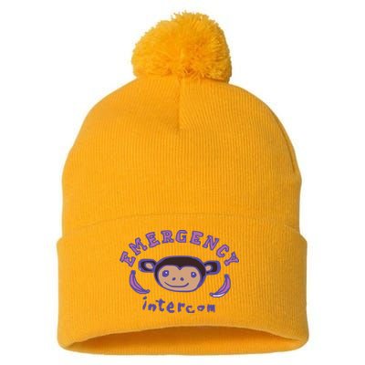 Emergency Intercom Monkey Pom Pom 12in Knit Beanie