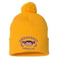 Emergency Intercom Monkey Pom Pom 12in Knit Beanie