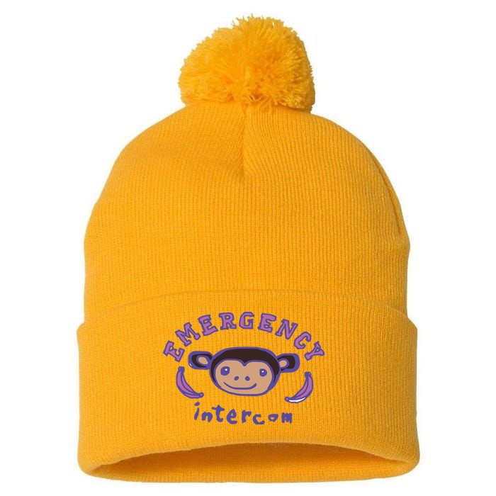 Emergency Intercom Monkey Pom Pom 12in Knit Beanie