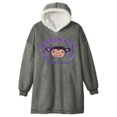 Emergency Intercom Monkey Hooded Wearable Blanket
