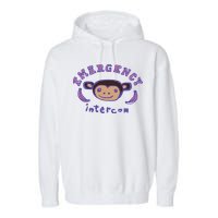 Emergency Intercom Monkey Garment-Dyed Fleece Hoodie
