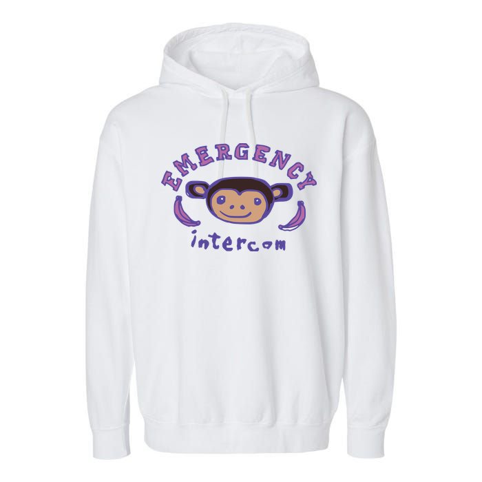 Emergency Intercom Monkey Garment-Dyed Fleece Hoodie