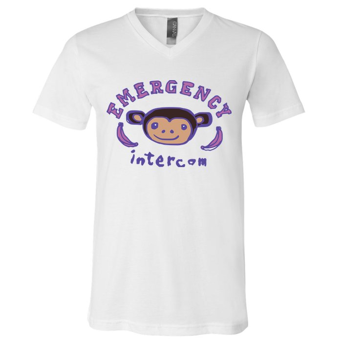Emergency Intercom Monkey V-Neck T-Shirt
