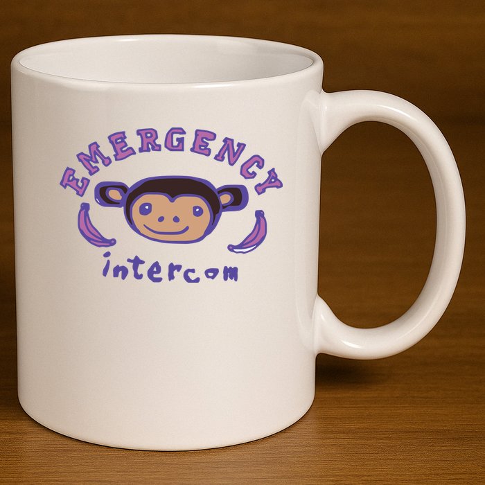 Emergency Intercom Monkey 11oz C Handle Ceramic Mug