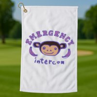 Emergency Intercom Monkey Golf Towel