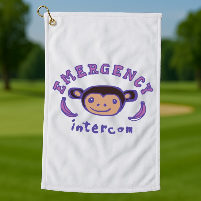Emergency Intercom Monkey Golf Towel