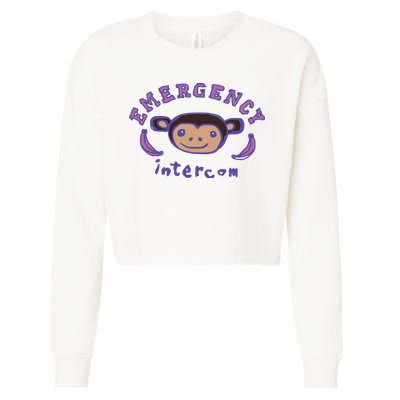 Emergency Intercom Monkey Cropped Pullover Crew
