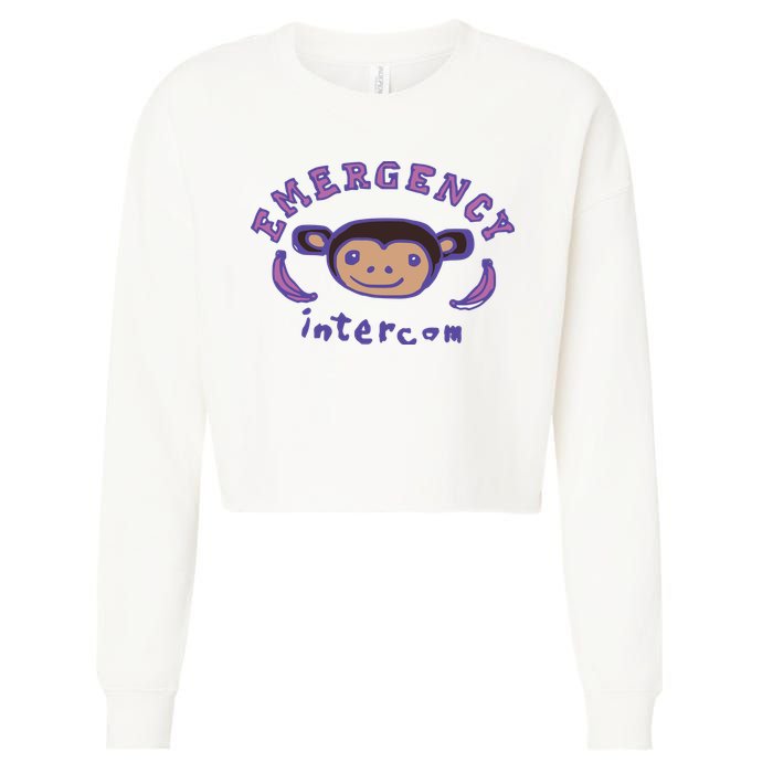 Emergency Intercom Monkey Cropped Pullover Crew