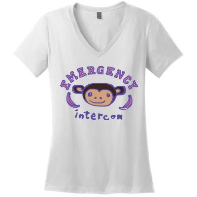 Emergency Intercom Monkey Women's V-Neck T-Shirt