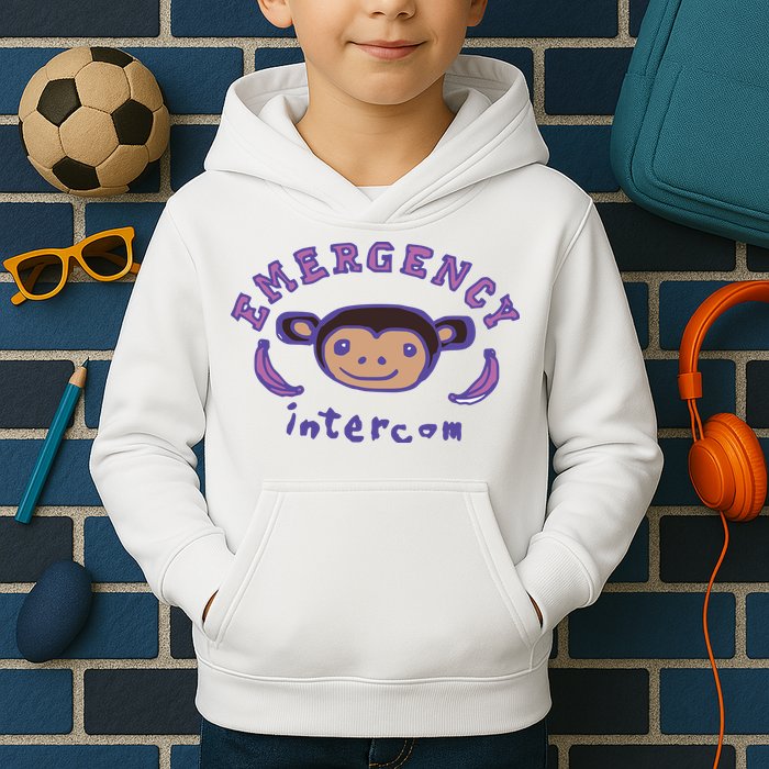 Emergency Intercom Monkey Kids Hoodie