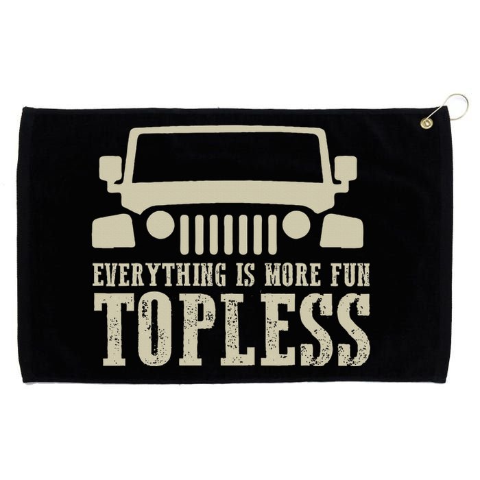 Everything Is More Fun Topless Offroad Humor Grommeted Golf Towel