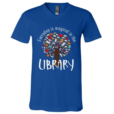 Everyday Is Magical In The Library Book Lover Top Librarian V-Neck T-Shirt