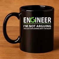 Engineer I'm Not Arguing Funny Engineering Quote Engineers 11oz C Handle Ceramic Mug