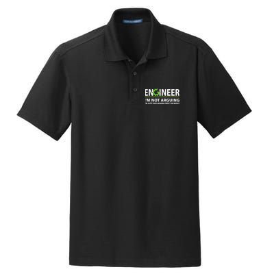 Engineer I'm Not Arguing Funny Engineering Quote Engineers Dry Zone Grid Polo