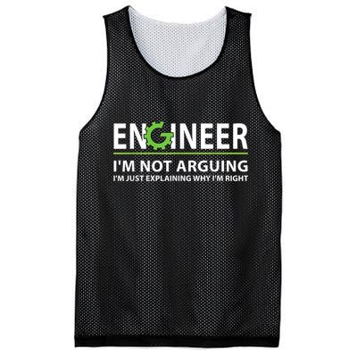 Engineer I'm Not Arguing Funny Engineering Quote Engineers Mesh Reversible Basketball Jersey Tank