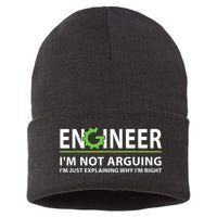 Engineer I'm Not Arguing Funny Engineering Quote Engineers Sustainable Knit Beanie