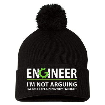 Engineer I'm Not Arguing Funny Engineering Quote Engineers Pom Pom 12in Knit Beanie
